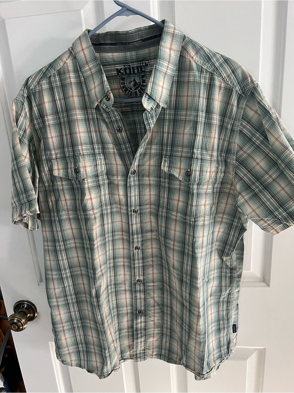 Kuhl Men's Short-Sleeve Plaid Button-Up Shirt - Green